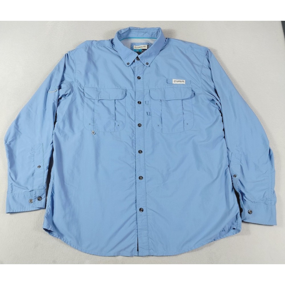 Magellan Outdoors Shirt Mens Large Blue Gorpcore Fish Gear Vented Fishing Casual